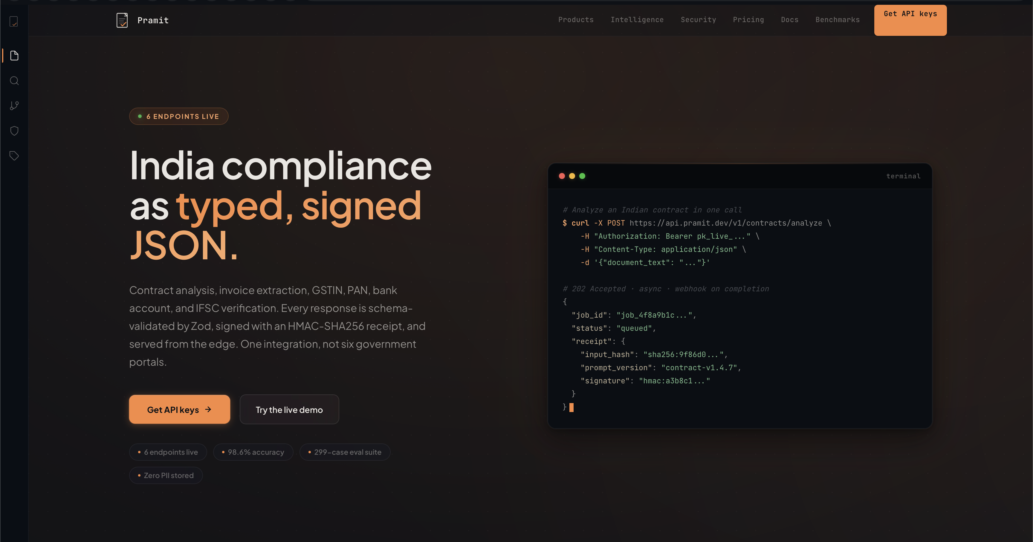 Pramit developer landing page